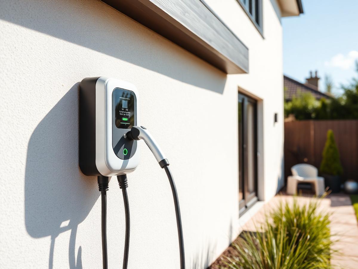 EV charger installed on a house wall